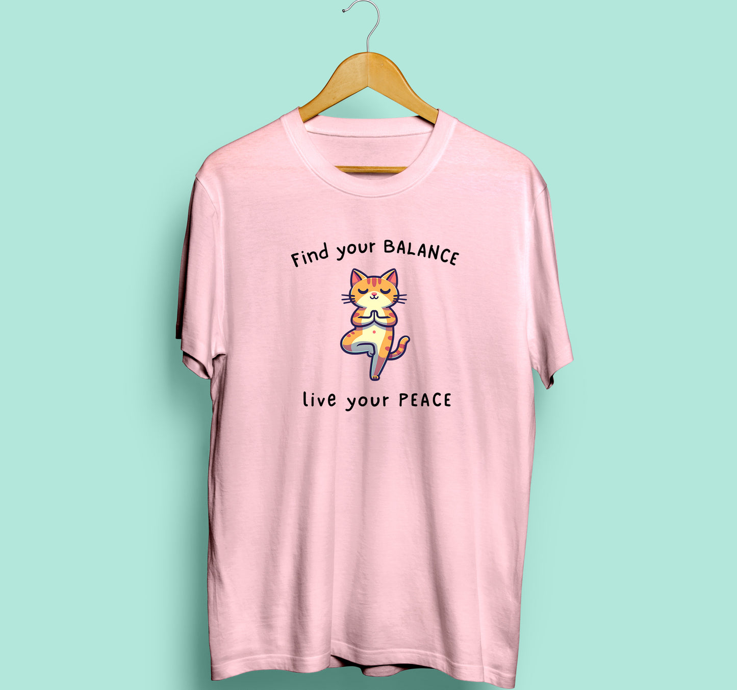 Find Your Balance Half Sleeve T-Shirt Pink