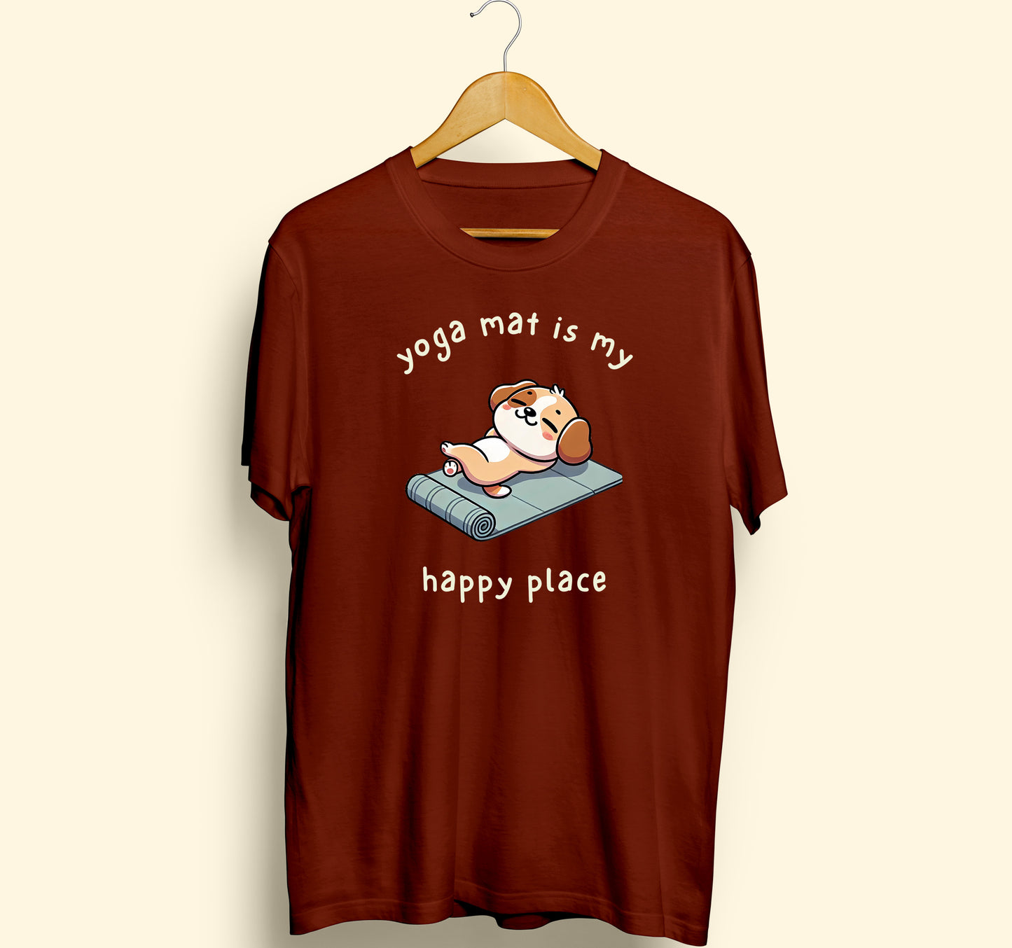 Yoga Mat Is My Happy Place Dog T-shirt