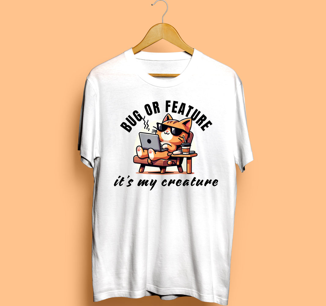 Bug or Feature Half Sleeve T-Shirt White