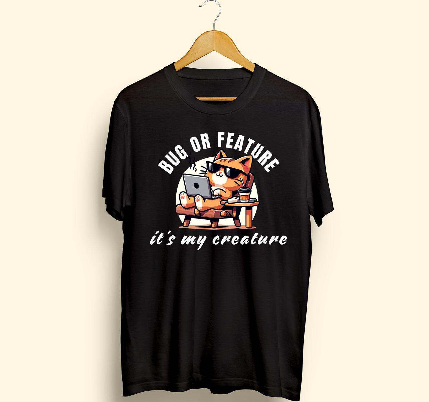 Bug or Feature Half Sleeve T-Shirt Black