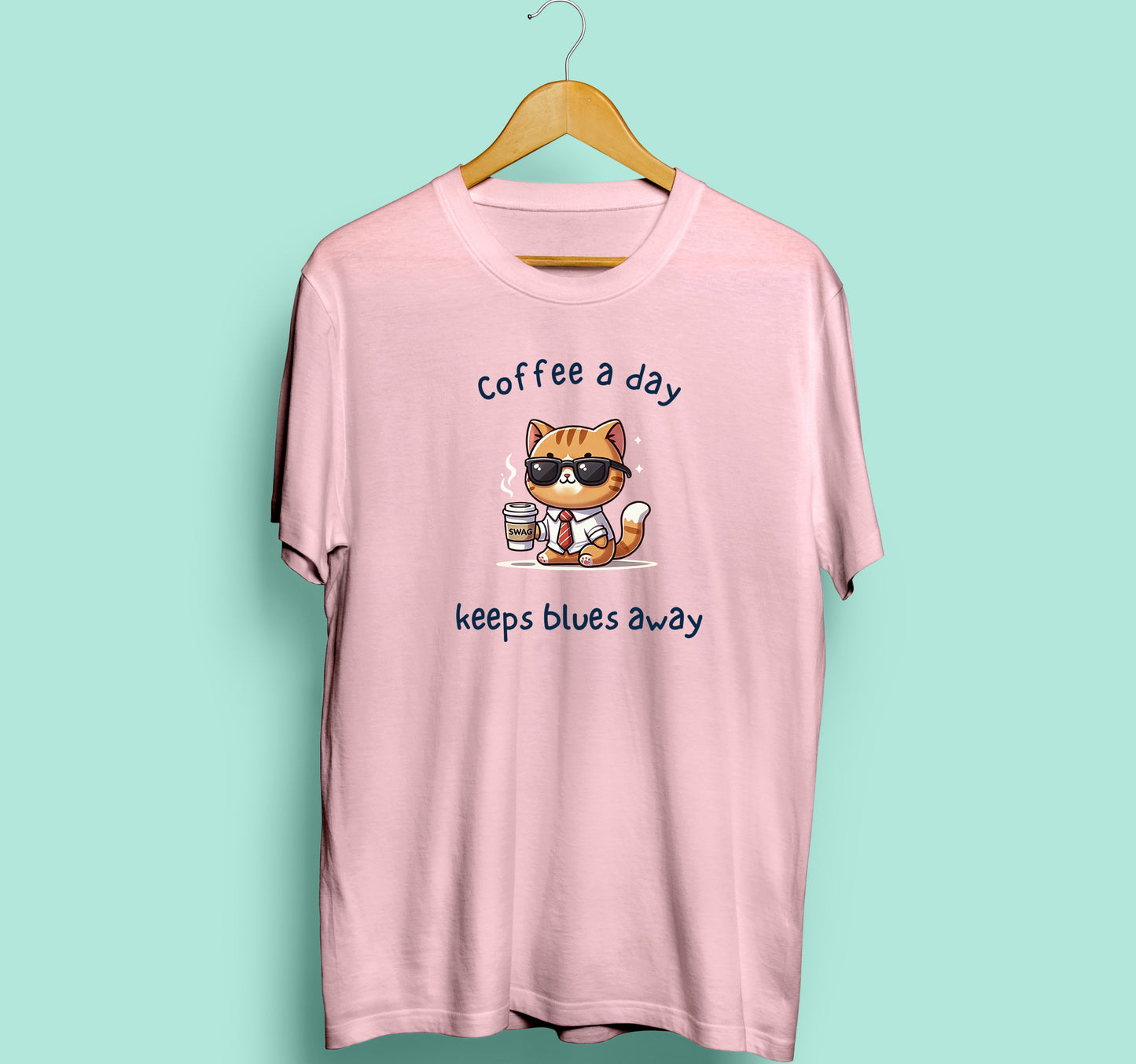 Coffee A Day Keeps Blue Away Half Sleeve T-shirt