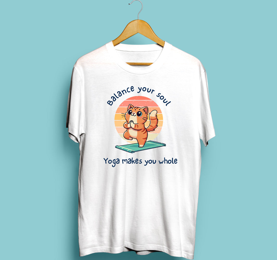 Balance Your Soul Yoga Makes You Whole Half-Sleeve T-shirt