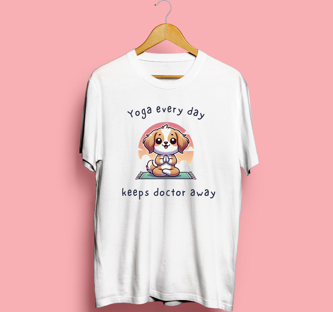 Yoga Every Day Half Sleeve T-Shirt White