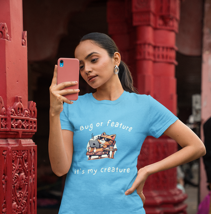 Bug or Feature Half Sleeve T-Shirt Sky Blue