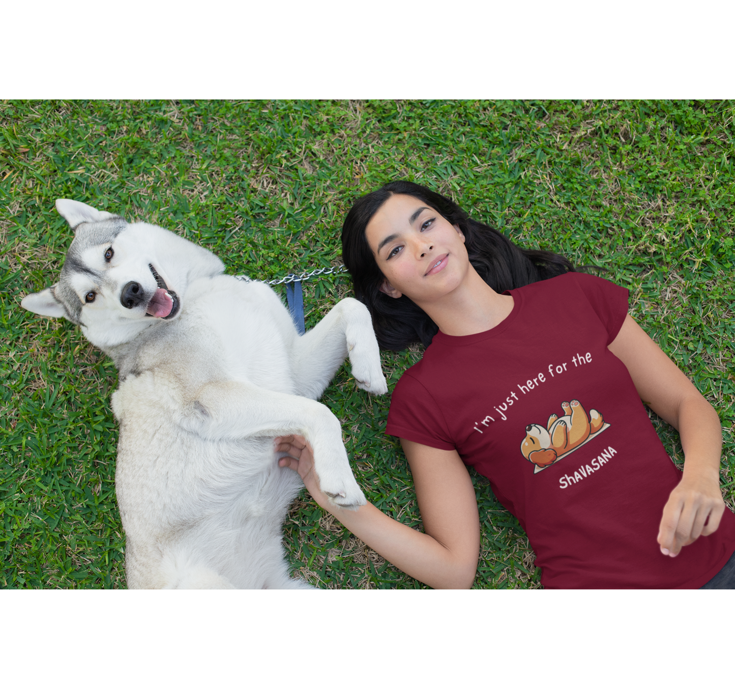 ⁠Shavasana Dog Half Sleeve T-Shirt