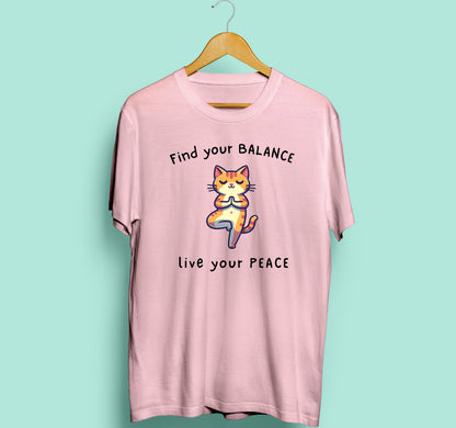 Find Your Balance Half Sleeve T-Shirt Pink