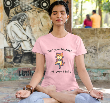 Find Your Balance Half Sleeve T-Shirt Pink